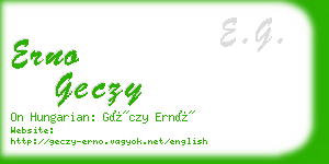erno geczy business card